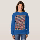 Schattige Roze Blauw Beer Mok Sweatshirt (Voorkant volledig)