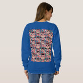 Schattige Roze Blauw Beer Mok Sweatshirt (Achterkant volledig)
