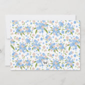 Schattige Roze & Blauw Bloemen Gepersonaliseerd Br Bedankkaart (Achterkant)