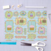 Schattige Roze Blauw Cupcake Dessert Verjaardagsfe Tissuepapier (Craft)