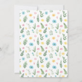 Schattige roze blauw geel wildflower boho baby sho kaart (Achterkant)