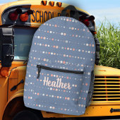 Schattige Roze Blauw Polka Dots Monogram Naam Bedrukte Rugzak