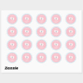 Schattige Roze Blauw Wit Baby shower Geslacht Reve Ronde Sticker (Vel)