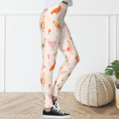 Schattige Roze Blauwe Kip Bloemen Leggings