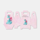 Schattige Roze Blauwgroen Dino 1st. verjaardagsfee Bedankdoosjes (Uitgevouwen)