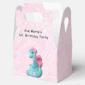 Schattige Roze Blauwgroen Dino 1st. verjaardagsfee Bedankdoosjes (Geopend)