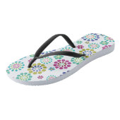 Schattige Roze Blauwgroen Dot Flower Pattern Teenslippers (Schuin)