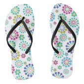 Schattige Roze Blauwgroen Dot Flower Pattern Teenslippers (Voetbed)