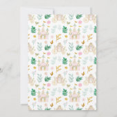 Schattige roze blauwgroen gouden kasteel prinses v kaart (Achterkant)