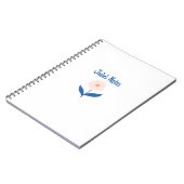 Schattige roze bloem aangepaste naam bericht notitieboek (Linkerzijde)