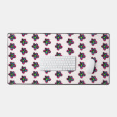 Schattige Roze Bloem Bureaumat (Keyboard & Muis)