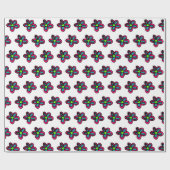 Schattige Roze Bloem Cadeaupapier (Vlak)