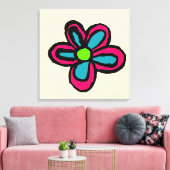Schattige Roze Bloem Canvas Afdruk (Insitu (Woonkamer))