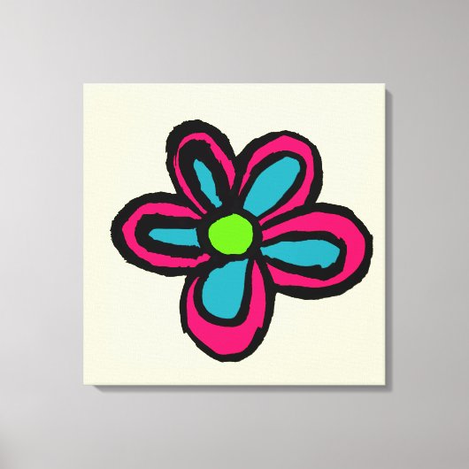 Schattige Roze Bloem Canvas Afdruk (Voorkant)