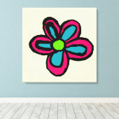 Schattige Roze Bloem Canvas Afdruk (Insitu (Houten vloer))