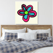 Schattige Roze Bloem Canvas Afdruk (Insitu (Slaapkamer))