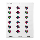 Schattige Roze Bloem Etiket (Full Sheet)