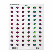 Schattige Roze Bloem Etiket (Full Sheet)