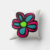 Schattige Roze Bloem Kussen (Achterkant)