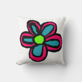 Schattige Roze Bloem Kussen (Voorkant)
