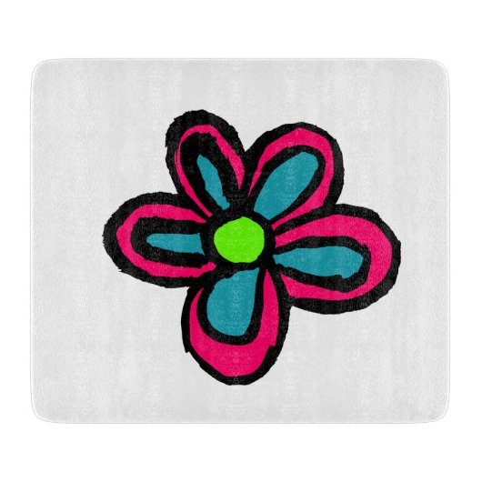 Schattige Roze Bloem Snijplank (Voorkant)