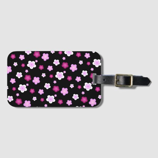 Schattige roze bloembloemengradiënt Patroon Bagagelabel (Voorkant (horizontaal))