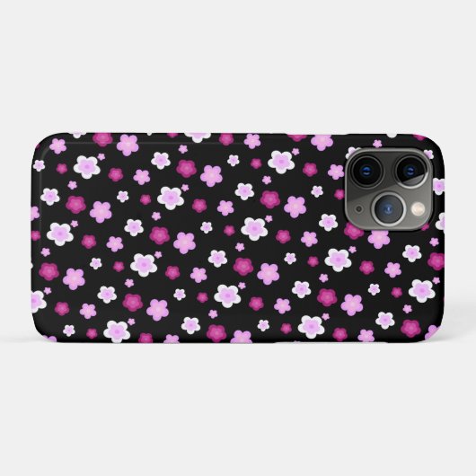 Schattige roze bloembloemengradiënt Patroon Case-Mate iPhone Case (Achterkant (horizontaal))