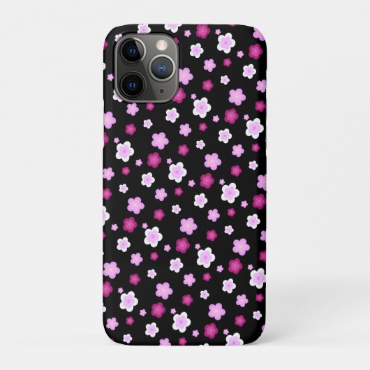 Schattige roze bloembloemengradiënt Patroon Case-Mate iPhone Case (Achterkant)