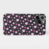 Schattige roze bloembloemengradiënt Patroon iPhone Hoesje (Achterkant horizontaal)