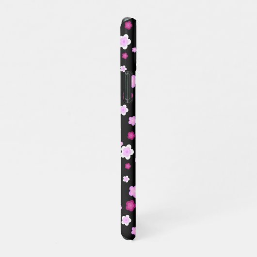 Schattige roze bloembloemengradiënt Patroon iPhone Hoesje (Rechterkant)