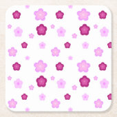 Schattige roze bloembloemengradiënt Patroon Kartonnen Onderzetters (Voorkant)