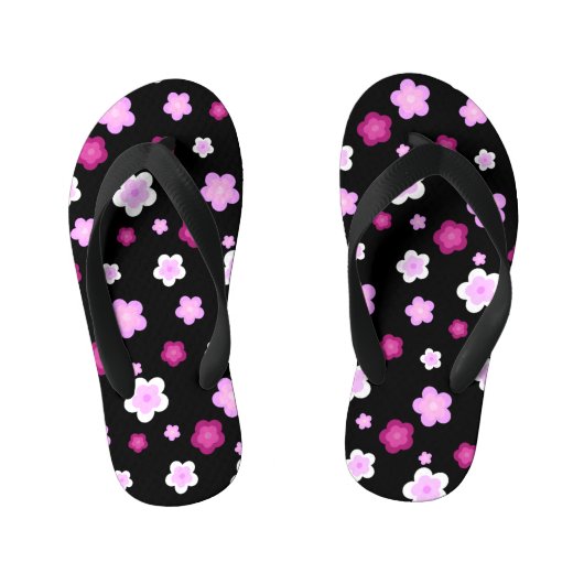Schattige roze bloembloemengradiënt Patroon Kinder Teenslippers (Voetbed)