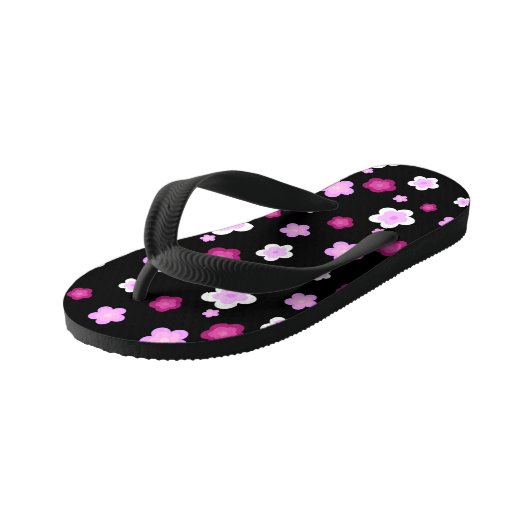 Schattige roze bloembloemengradiënt Patroon Kinder Teenslippers (Schuin)