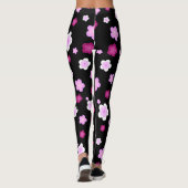 Schattige roze bloembloemengradiënt Patroon Leggings (Achterkant)