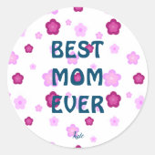 Schattige roze bloembloemengradiënt Patroon Ronde Sticker (Voorkant)