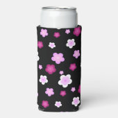 Schattige roze bloembloemengradiënt Patroon Seltzer Blikjeskoeler (Seltzer Voorkant)