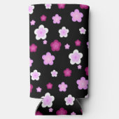 Schattige roze bloembloemengradiënt Patroon Seltzer Blikjeskoeler (Achterkant)