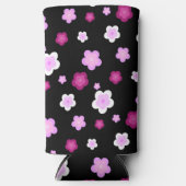 Schattige roze bloembloemengradiënt Patroon Seltzer Blikjeskoeler (Voorkant)