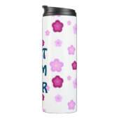 Schattige roze bloembloemengradiënt Patroon Thermosbeker (Geroteerd rechts)