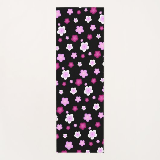 Schattige roze bloembloemengradiënt Patroon Yogamat (Voorkant)