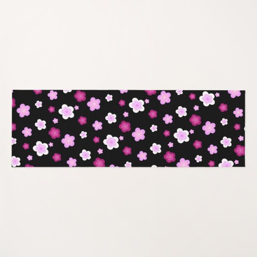 Schattige roze bloembloemengradiënt Patroon Yogamat (Voorkant (horizontaal))