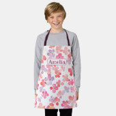 Schattige roze bloemen all-over print Schort (Gedragen)