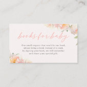 Schattige roze bloemen meisje Baby shower boeken v Informatiekaartje (Voorkant)