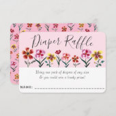 Schattige Roze Bloemen Meisje Baby shower Luier Ra Informatiekaartje (Voorkant / Achterkant)