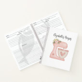 Schattige roze bloemenbakkerij taart mixer recept notitieboek (Binnen)