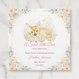 Schattige roze bloemenherten Baby shower Bedankjes Labels