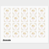 Schattige roze bloemenherten Baby shower Vierkante Sticker (Vel)