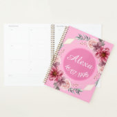 Schattige roze bloemenkrans verjaardagsplanner planner (Display)