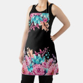 Schattige roze bloemenmedium all over print Schort (Insitu)