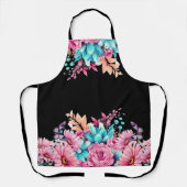 Schattige roze bloemenmedium all over print Schort (Voorkant)